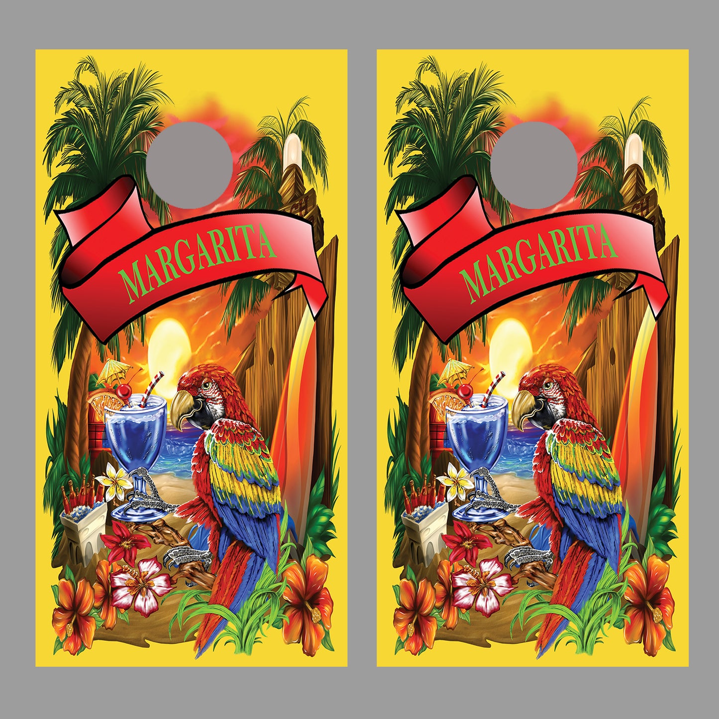 Margarita Yellow Cornhole Board Decal Wraps