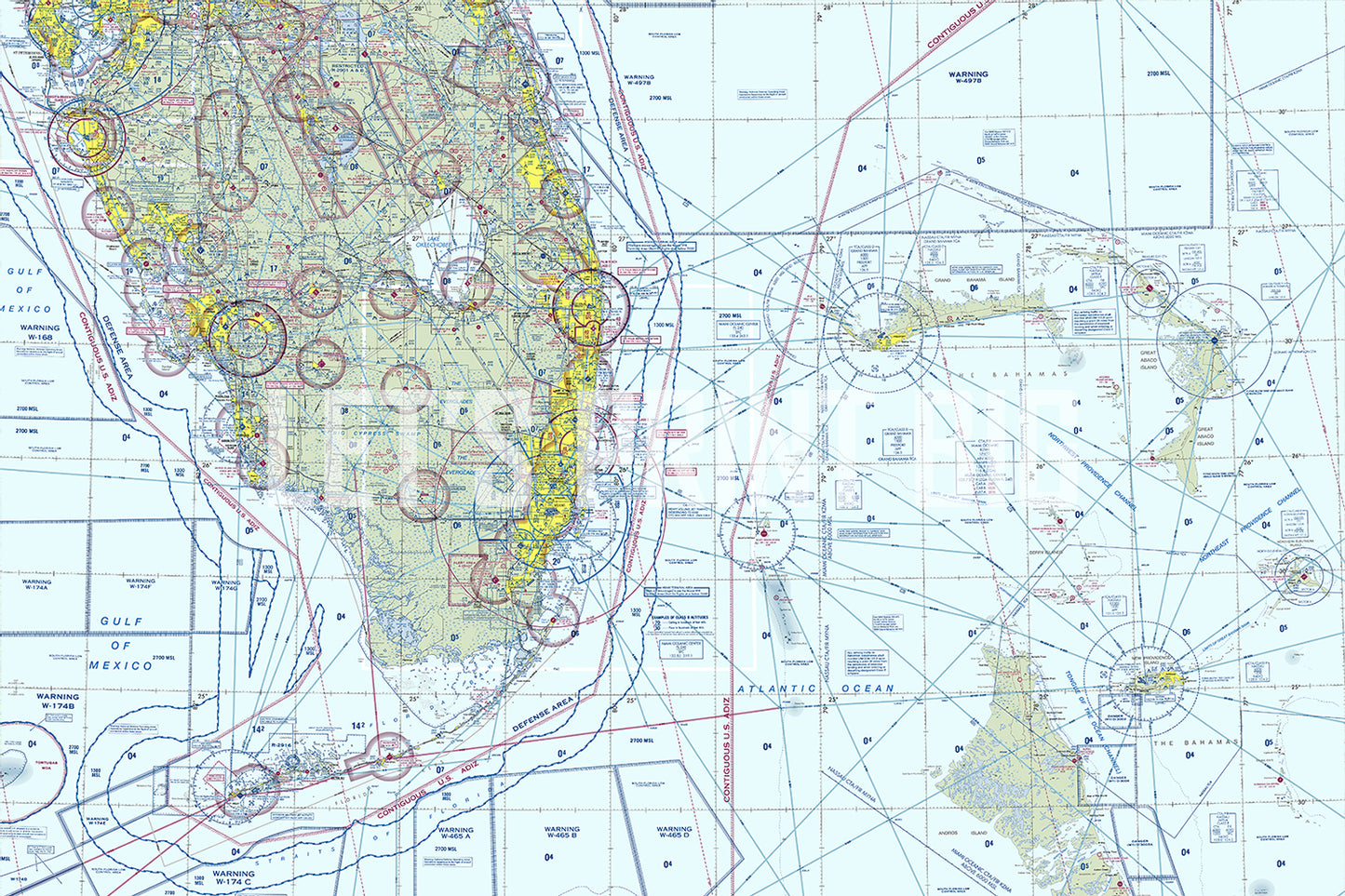 Aeronautical Chart Miami Wall Mural