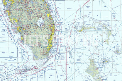 Aeronautical Chart Miami Wall Mural