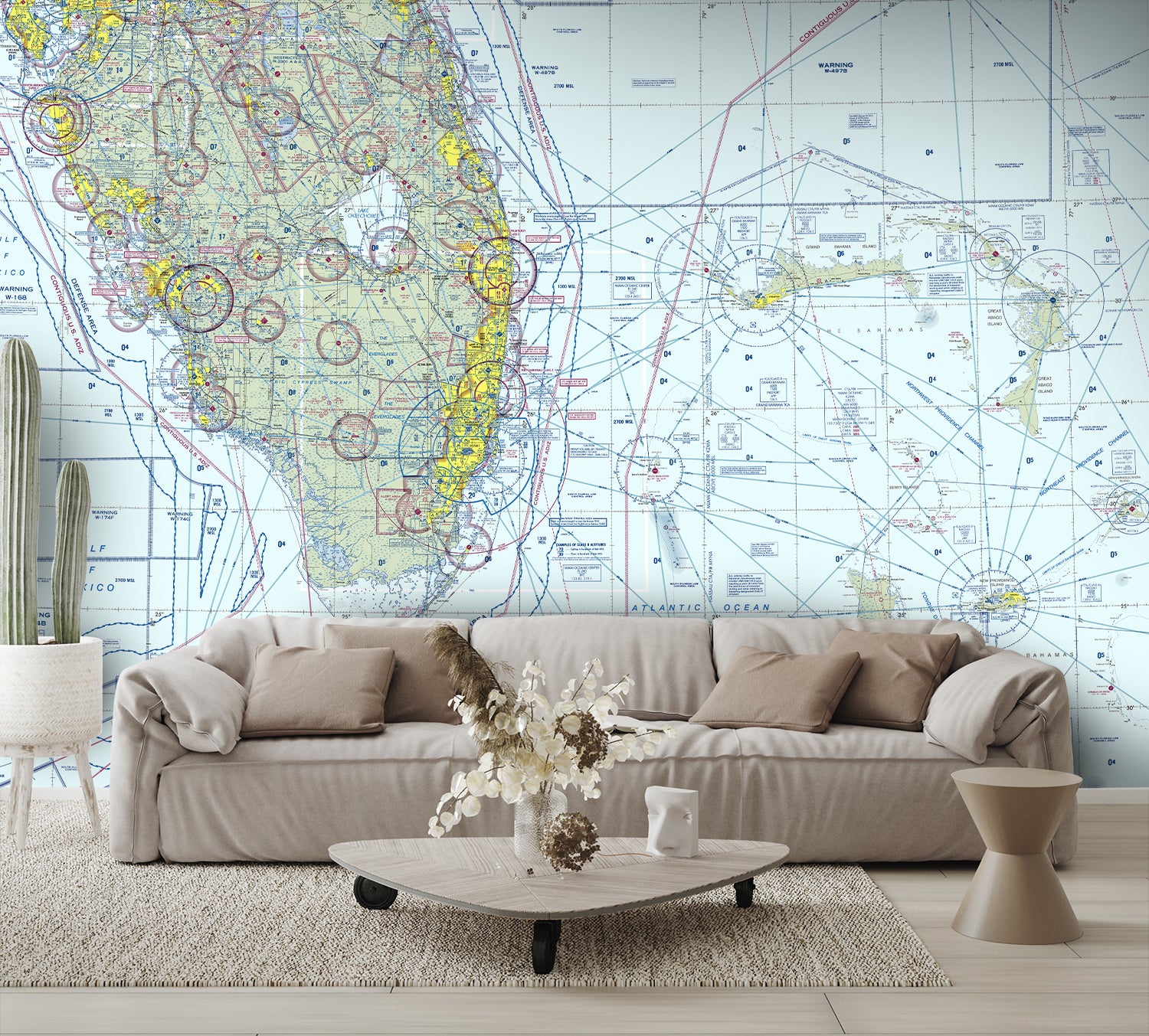 Aeronautical Chart Miami Wall Mural