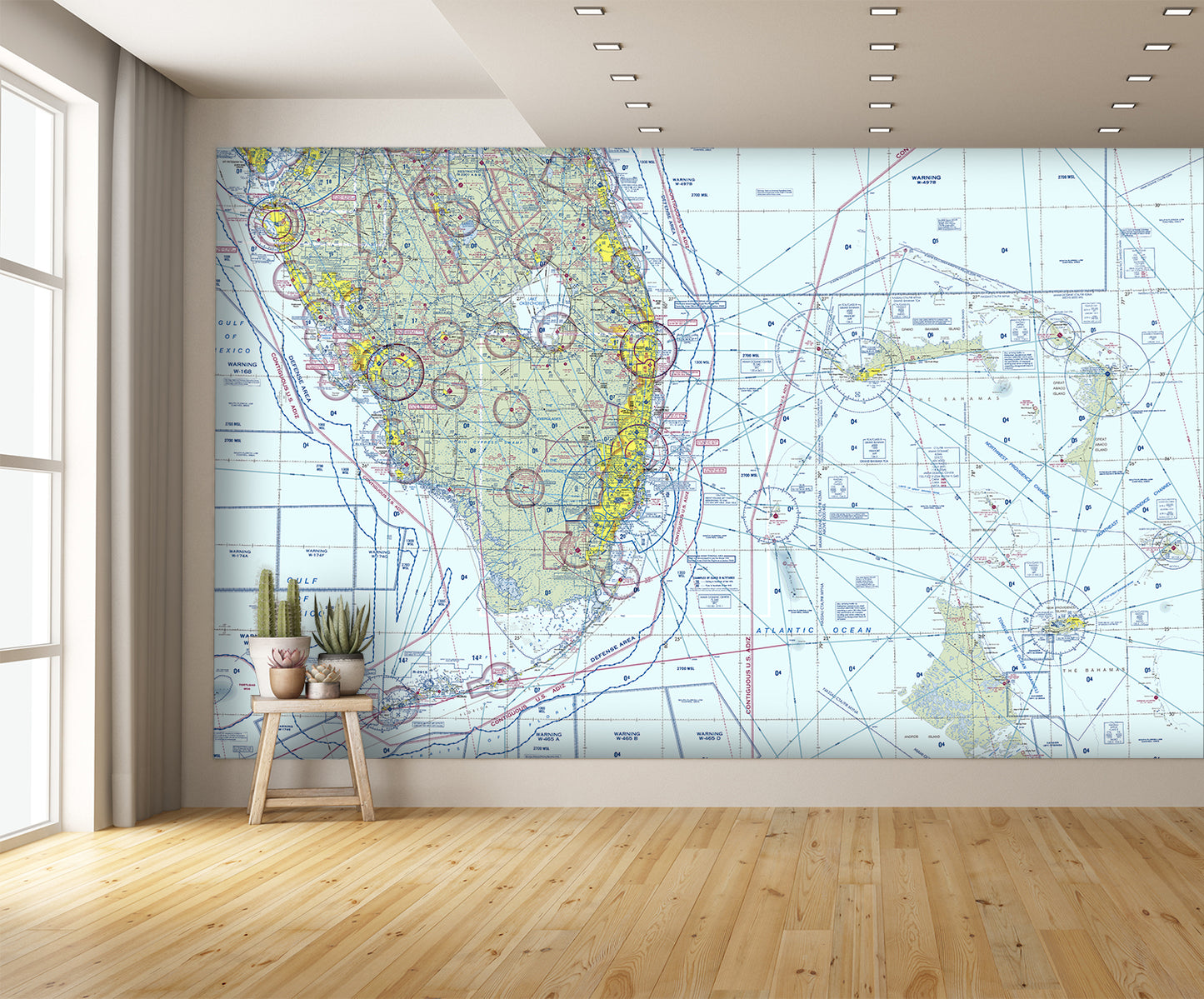 Aeronautical Chart Miami Wall Mural