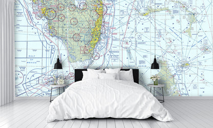 Aeronautical Chart Miami Wall Mural