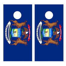 Flag of Michigan Corn hole Decal Wrap