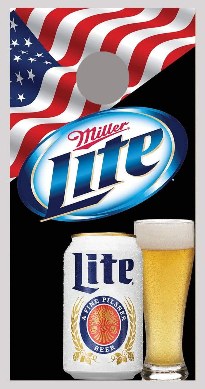 Miller Lite cornhole wrap Can Glass Board Decal Skin single