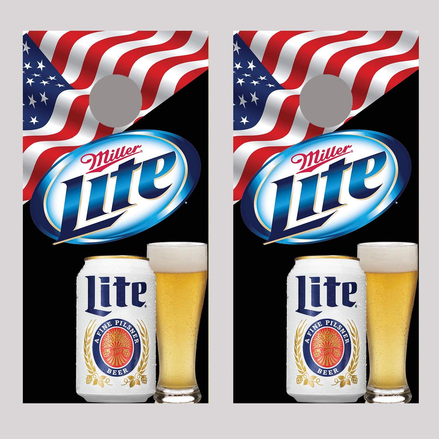 Miller Lite cornhole wrap Can Glass Board Decal Skin set