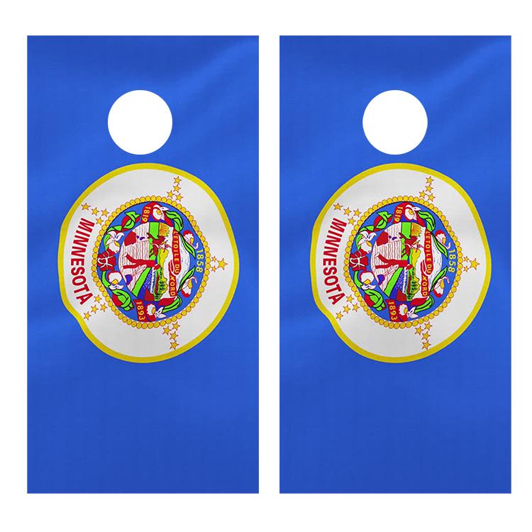 Flag of Minnesota Cornhole Board Decal Wraps