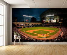 Minute Maid Park at Night Baseball Diamond Field Custom Designed Wallpaper Mural