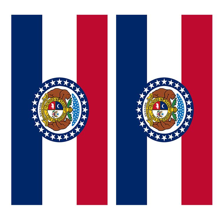 Flag of Missouri Cornhole Board Decal Wraps