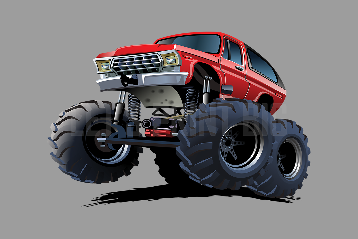Car Art Monster Truck 2 Cartoon Wall Decal