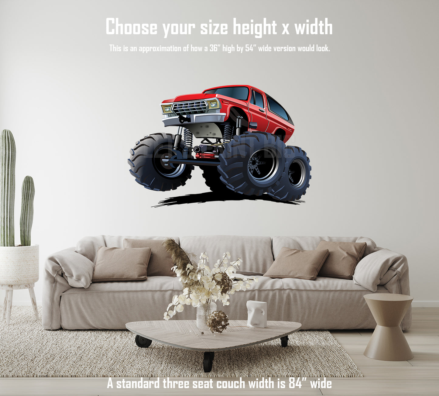 Car Art Monster Truck 2 Cartoon Wall Decal