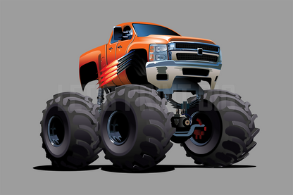 Car Art Monster Truck 3 Cartoon Wall Decal