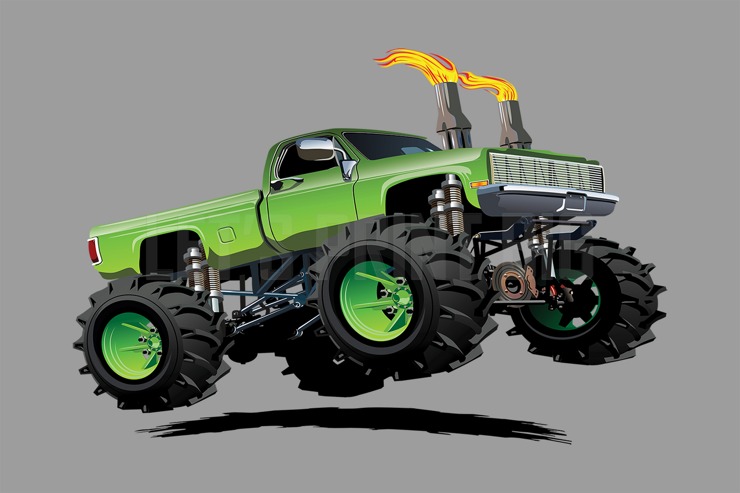 Car Art Monster Truck 4 Cartoon Wall Decal