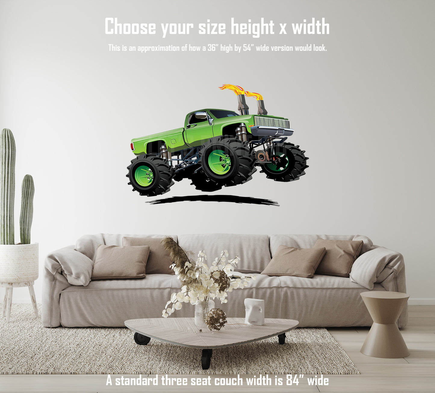 Car Art Monster Truck 4 Cartoon Wall Decal