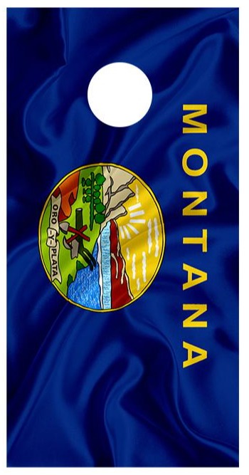 Flag of Montana Cornhole Board Decal Wraps
