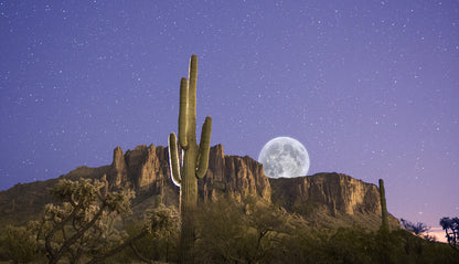 Moon Rise Over Superstition Mountains Wall Mural