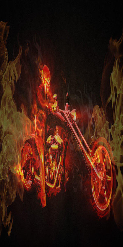 Flames Motorcycle Cornhole Version 1 Corn hole Wrap