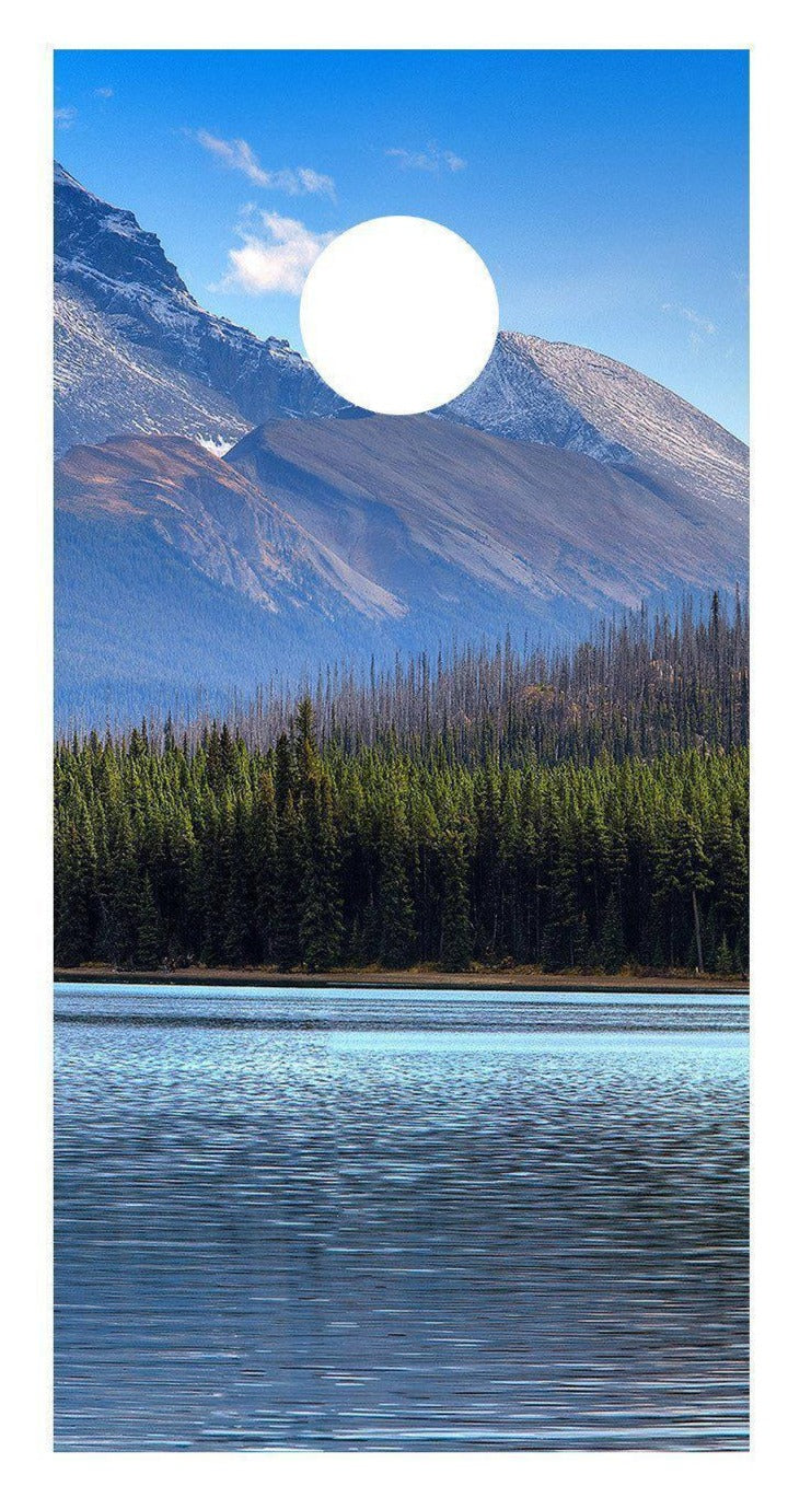 Mountains Lake Version 3 Cornhole Graphics Decal Wrap