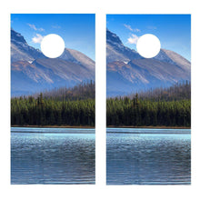 Mountains Lake Version 3 Cornhole Graphics Decal Wrap