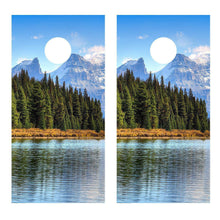 Mountains Lake Version 1 Cornhole Skins Board Decal Wrap