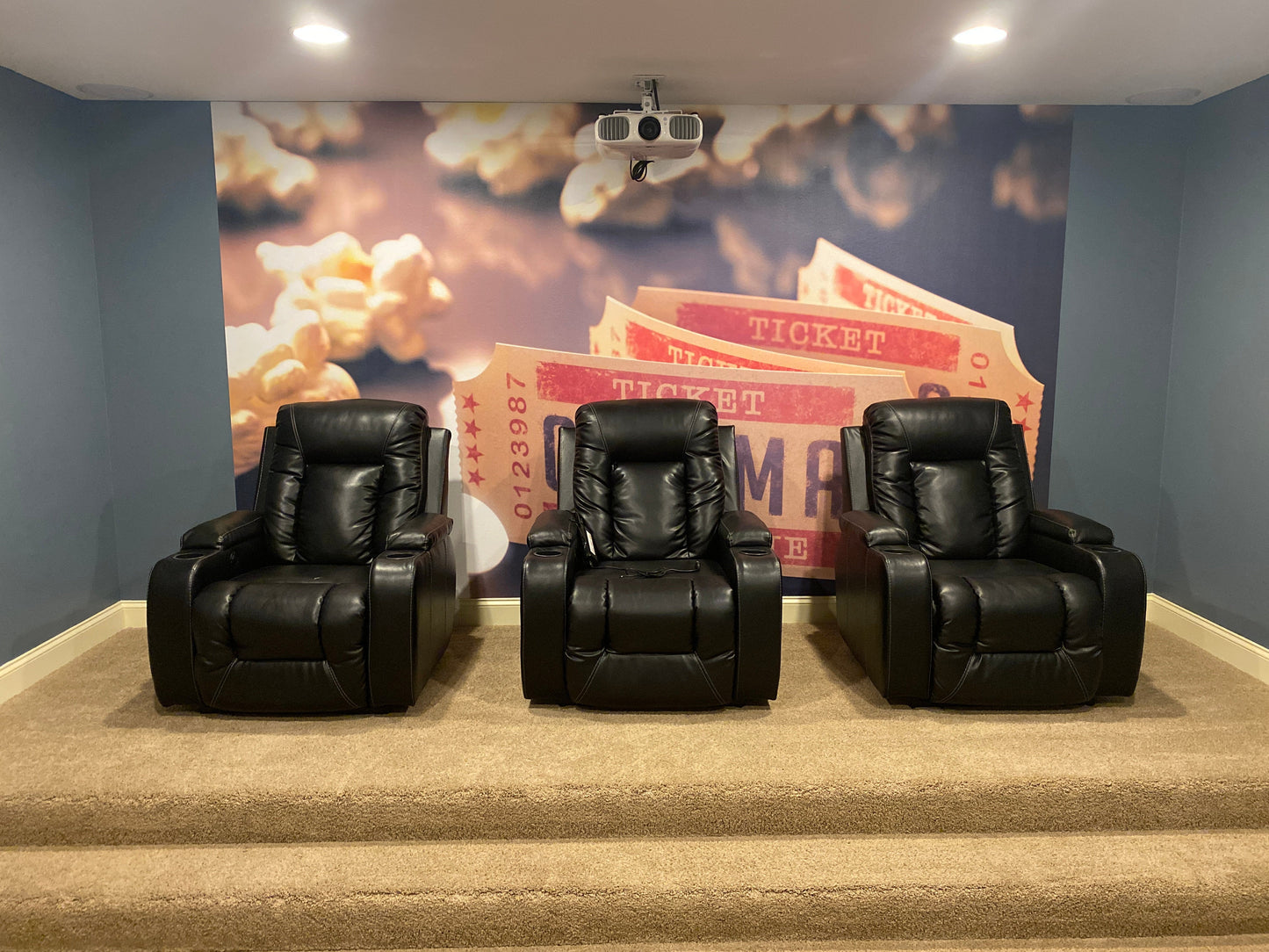 Movie Cinema Tickets Popcorn Wallpaper Custom Mural