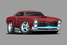 Car Art Pontiac GTO Muscle Car Cartoon 11 Wall Decal