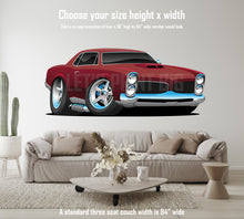 Car Art Pontiac GTO Muscle Car Cartoon 11 Wall Decal