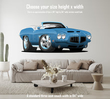 Car Art Pontiac GTO Muscle Car Cartoon 12 Convertible Wall Decal