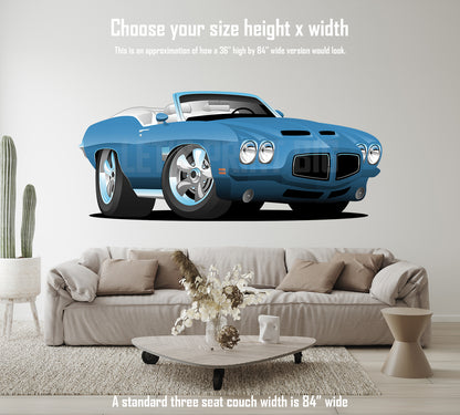 Car Art Pontiac GTO Muscle Car Cartoon 12 Convertible Wall Decal