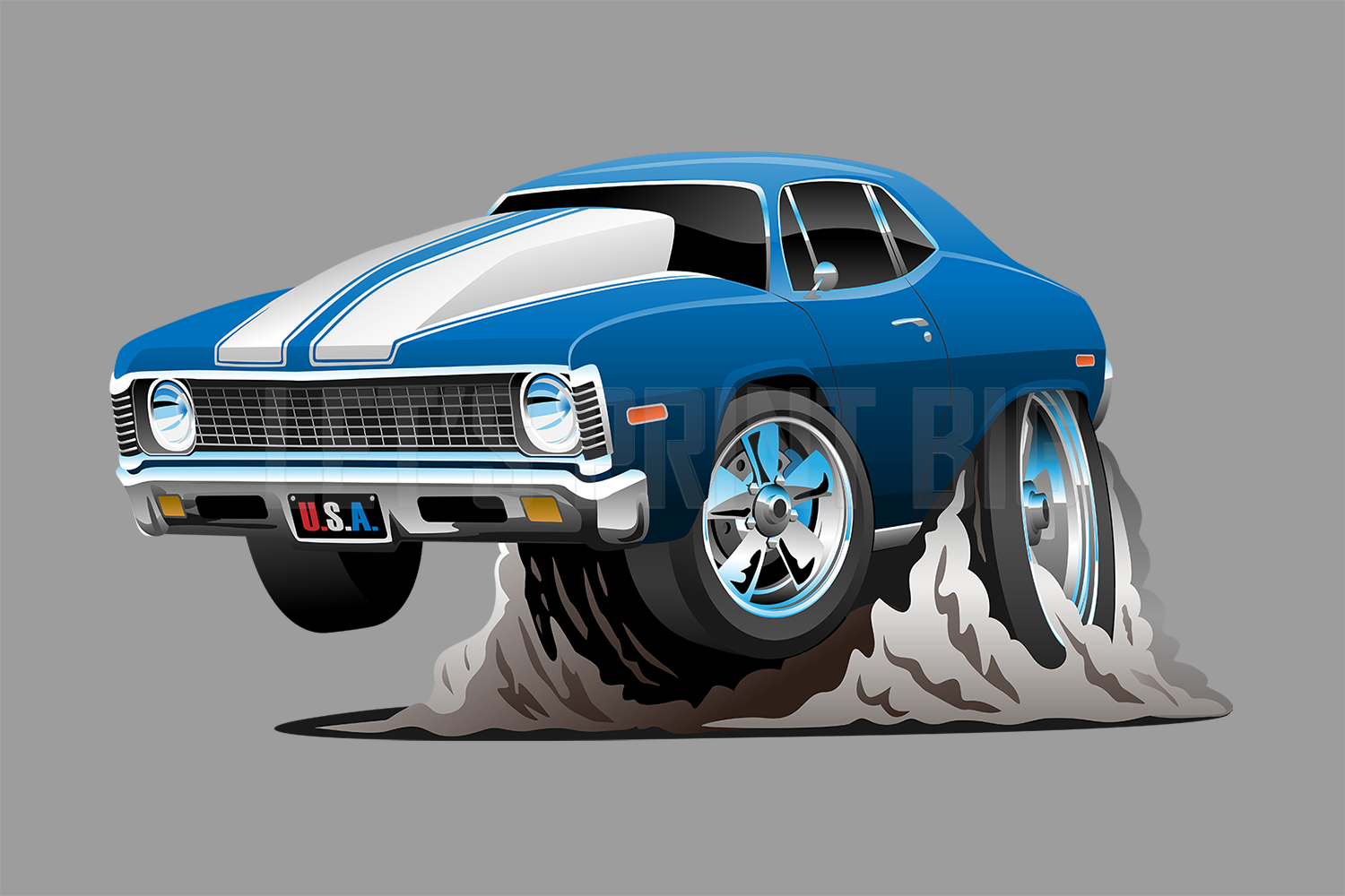 Car Art Nova Muscle Car Cartoon 13 Wall Decal