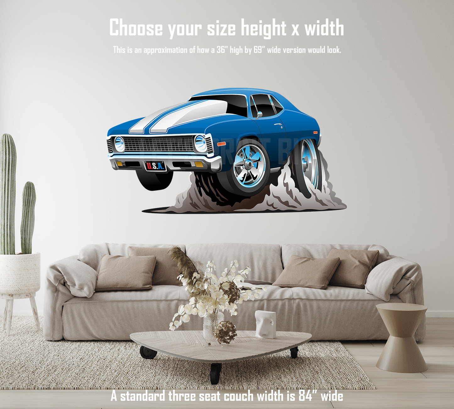 Car Art Nova Muscle Car Cartoon 13 Wall Decal