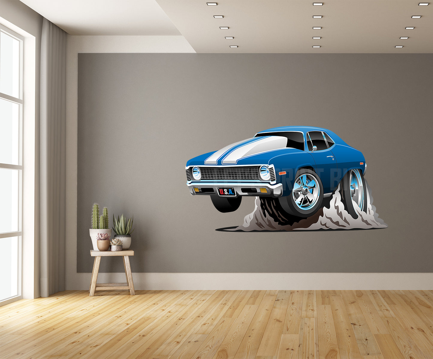Car Art Nova Muscle Car Cartoon 13 Wall Decal