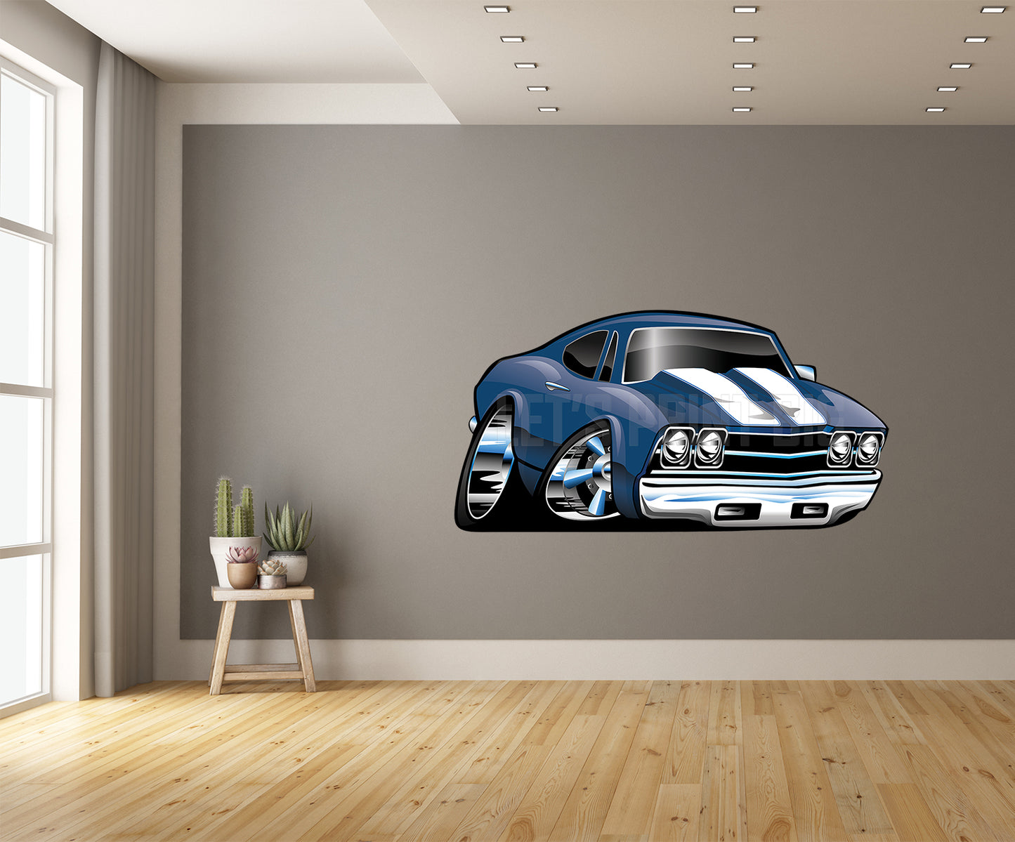 Car Art Chevelle Muscle Car Cartoon 14 Wall Decal