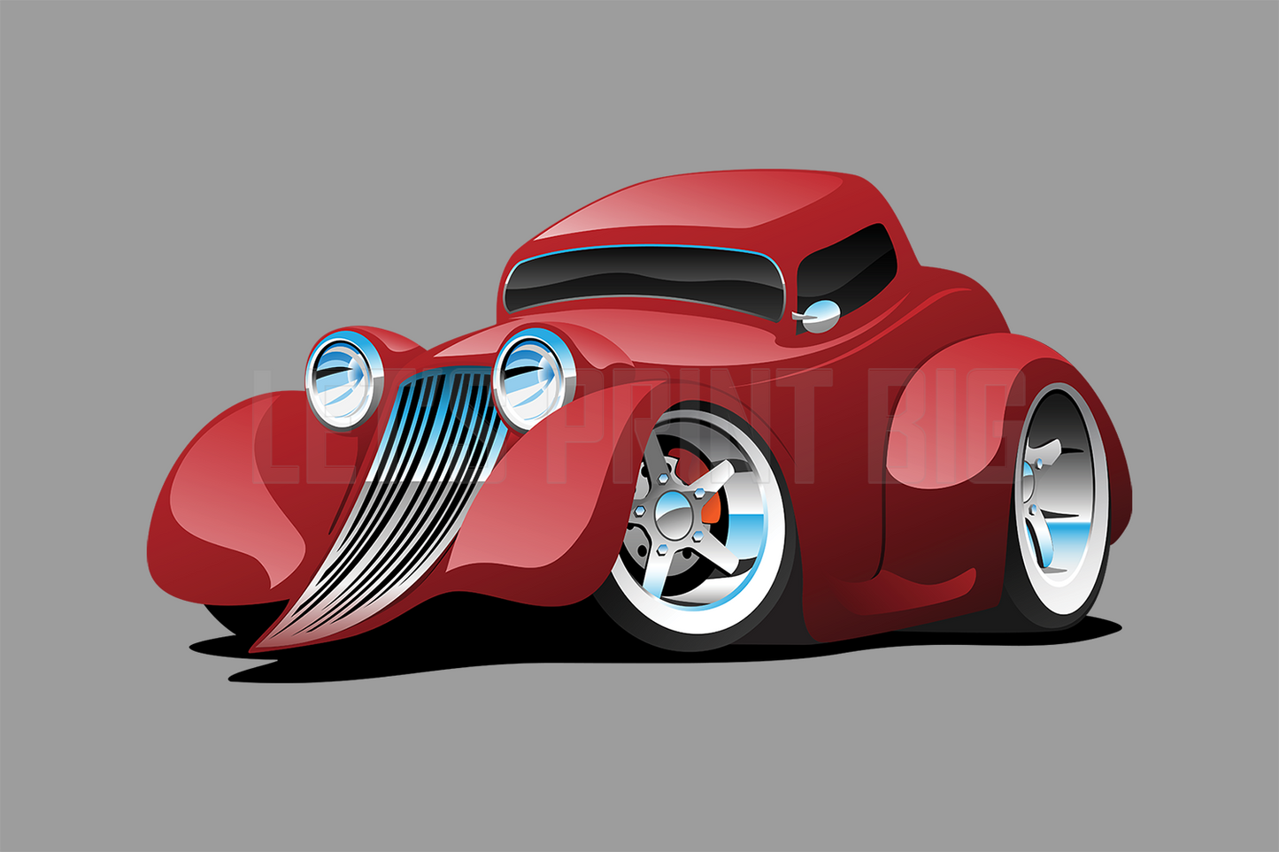 Car Art Muscle Car Coupe Cartoon 15 Wall Decal