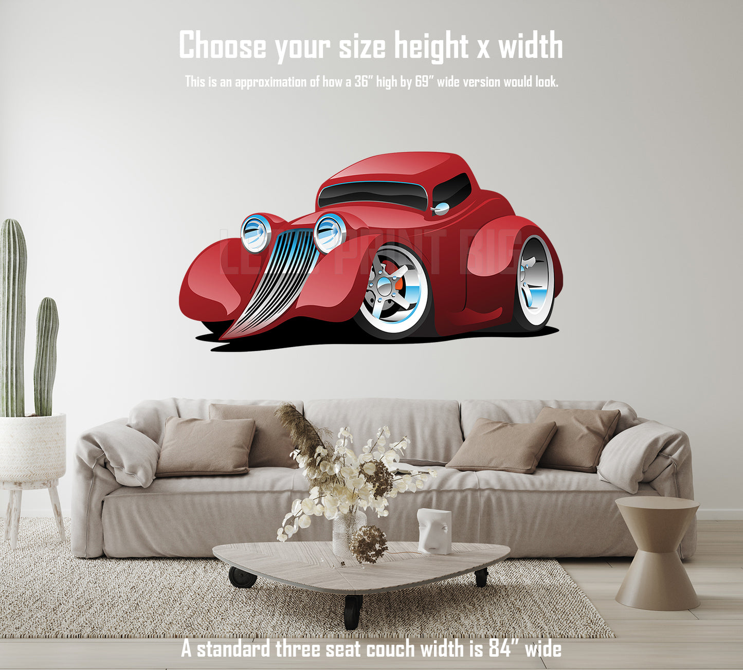 Car Art Muscle Car Coupe Cartoon 15 Wall Decal