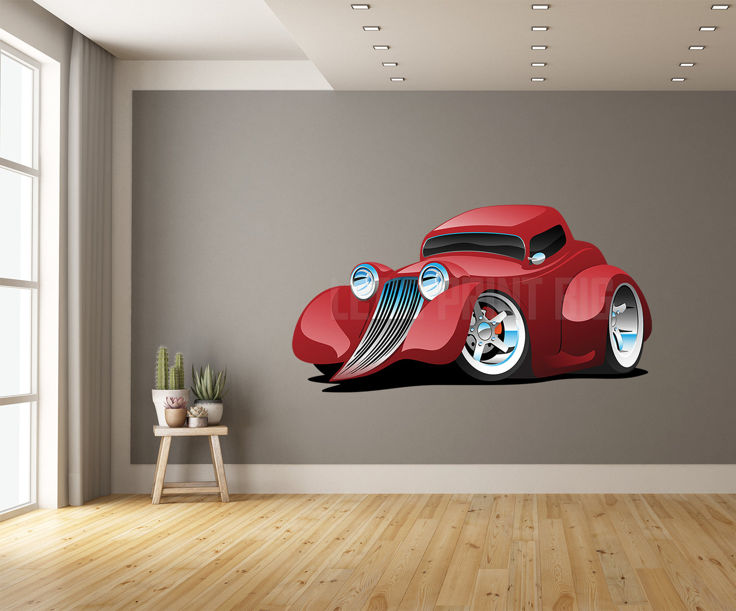 Car Art Muscle Car Coupe Cartoon 15 Wall Decal