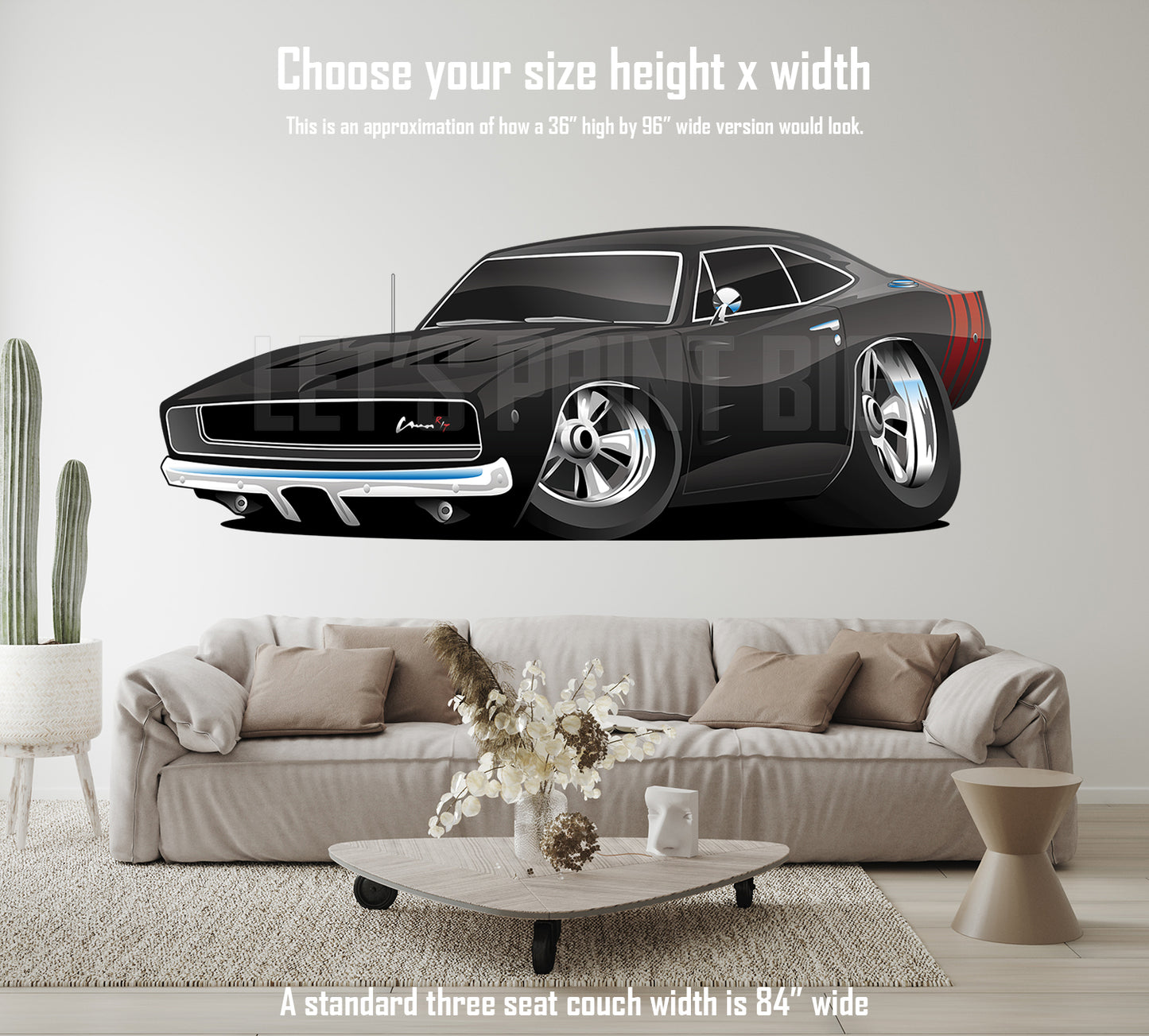 Car Art Charger Muscle Car Cartoon 16 Wall Decal