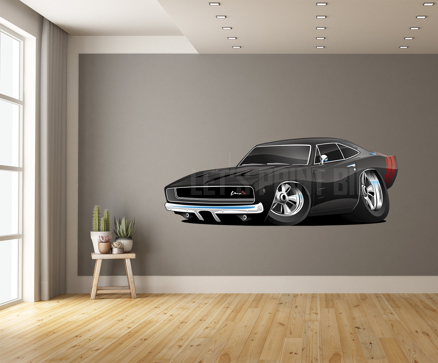 Car Art Charger Muscle Car Cartoon 16 Wall Decal