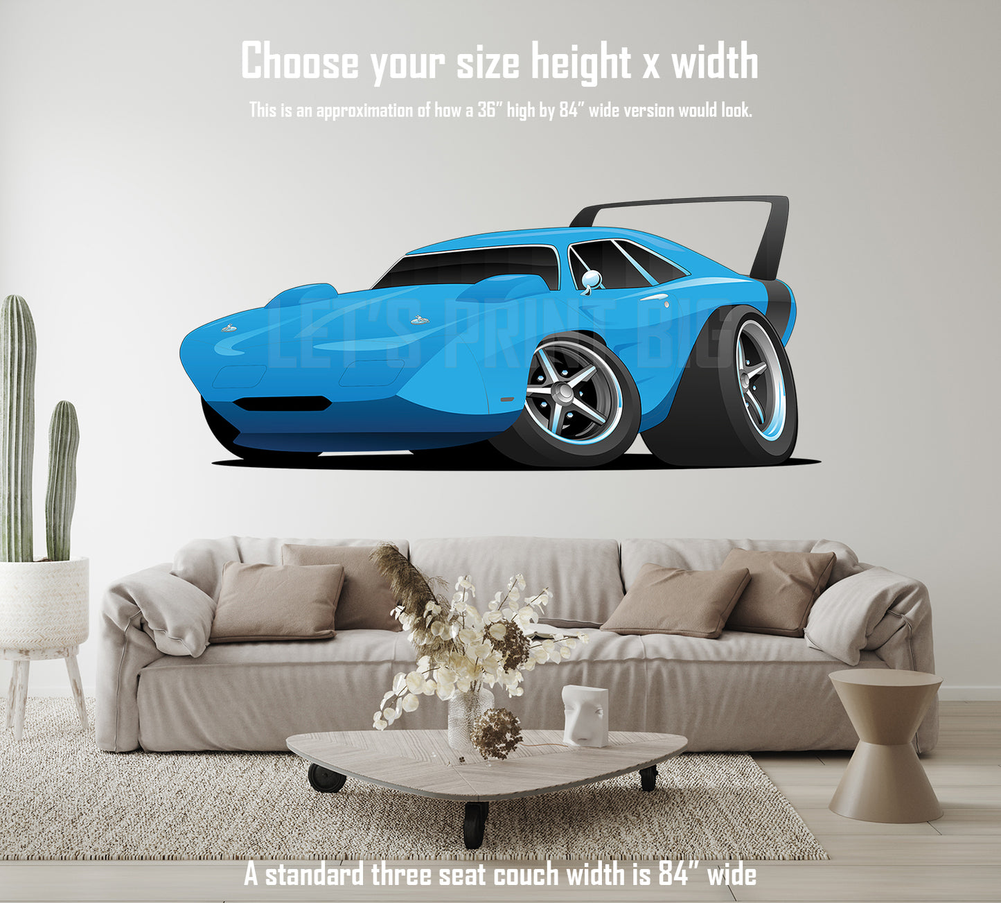 Car Art Plymouth Superbird Muscle Car Cartoon 17 Wall Decal