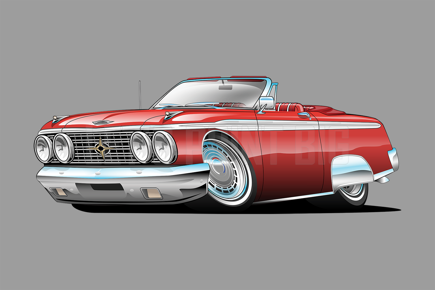 Car Art Muscle Car Cartoon 19 Convertible Wall Decal