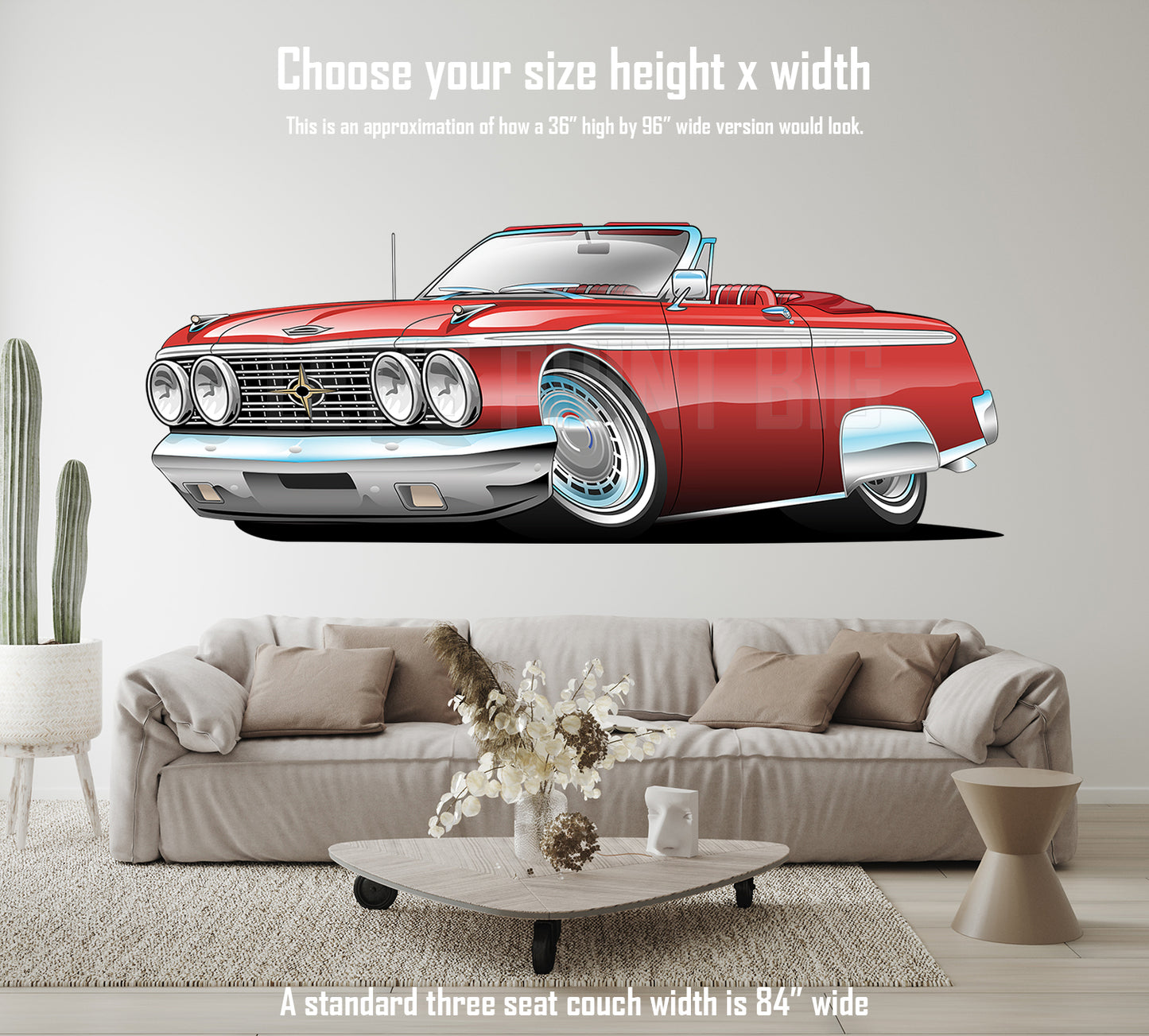 Car Art Muscle Car Cartoon 19 Convertible Wall Decal