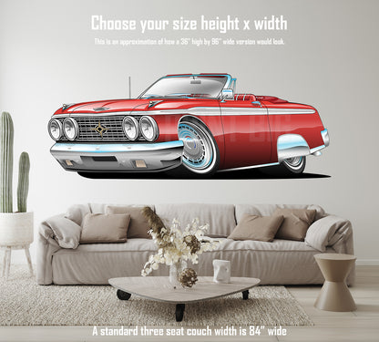 Car Art Muscle Car Cartoon 19 Convertible Wall Decal
