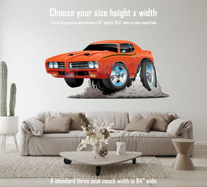 Car Art GTO Muscle Car Cartoon Wall Decal