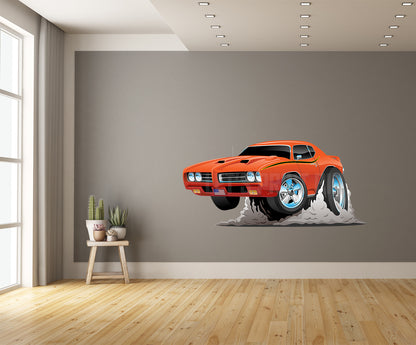 Car Art GTO Muscle Car Cartoon Wall Decal
