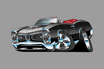 Car Art GTO Muscle Car Cartoon 20 Convertible Wall Decal