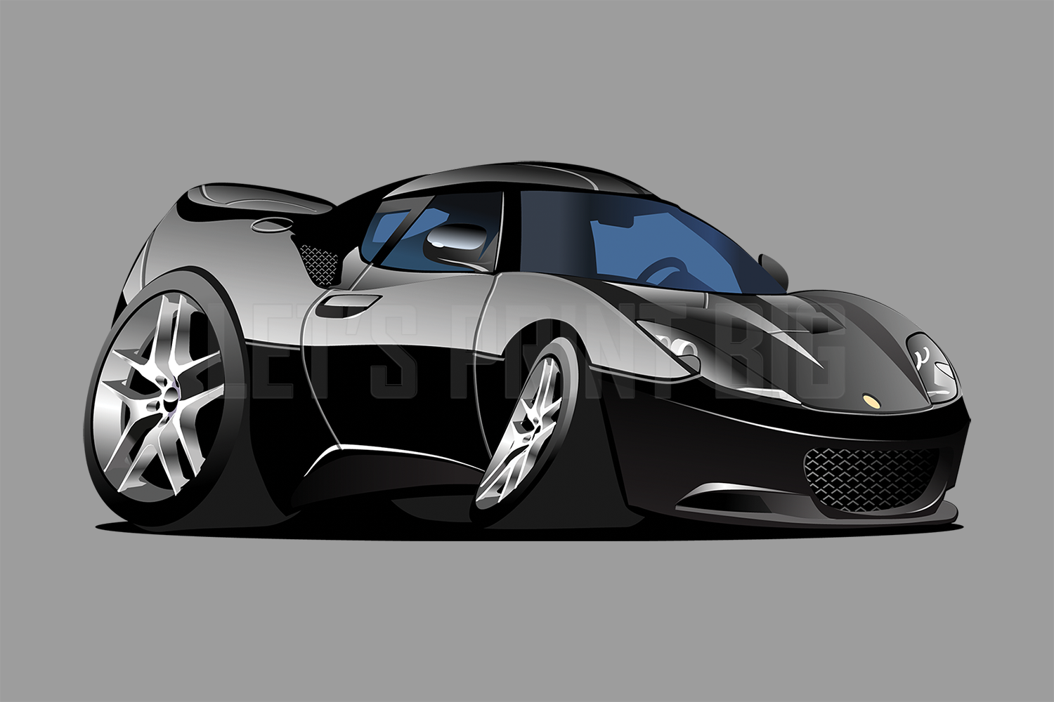 Corvette Car Art Exotic Car Cartoon Hot Rod Wall Decal