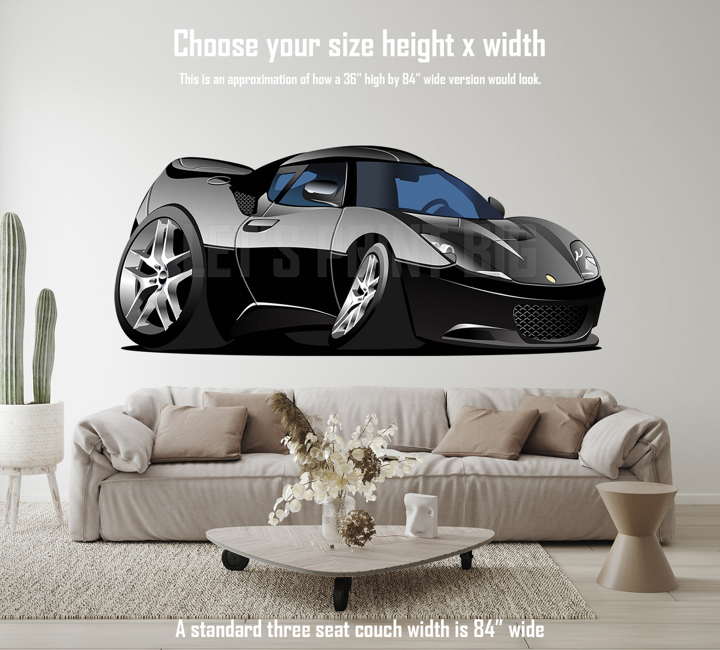 Corvette Car Art Exotic Car Cartoon Hot Rod Wall Decal