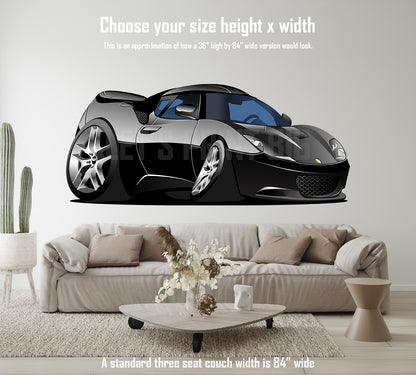 Corvette Car Art Exotic Car Cartoon Hot Rod Wall Decal