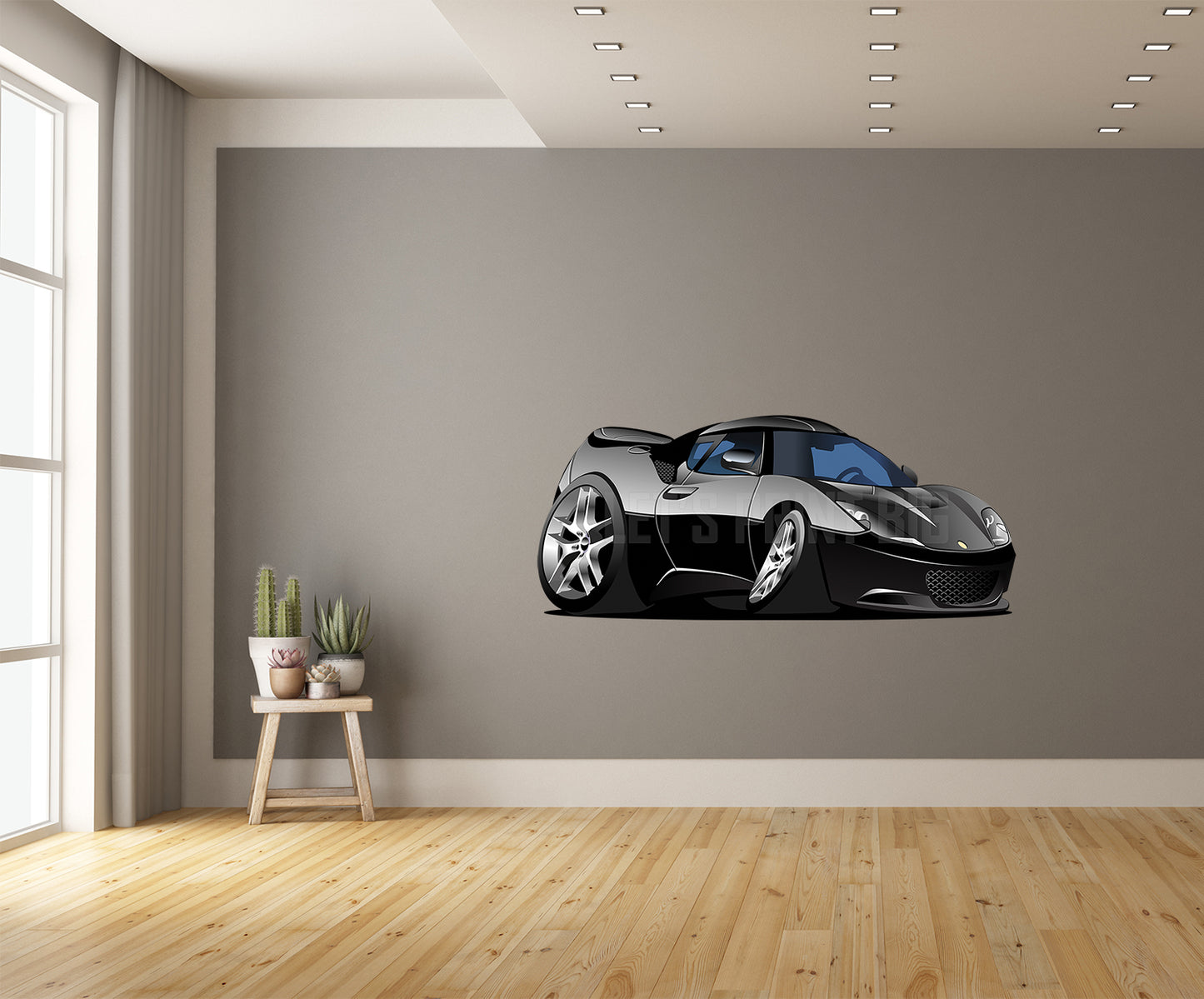 Corvette Car Art Exotic Car Cartoon Hot Rod Wall Decal