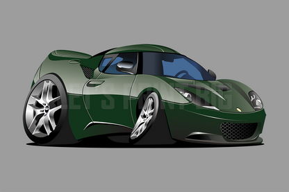 Corvette Car Art Exotic Car Cartoon Hot Rod Wall Decal