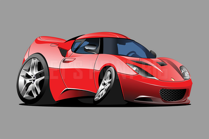 Corvette Car Art Exotic Car Cartoon Hot Rod Wall Decal